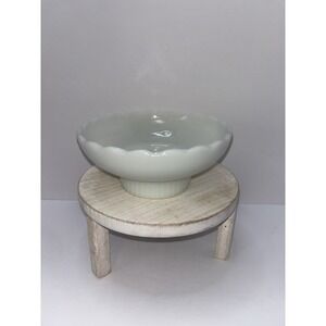 Vtg Milk Glass Bowl E. O. Brody Co  Scalloped Edge Bowl Pedestal M2000